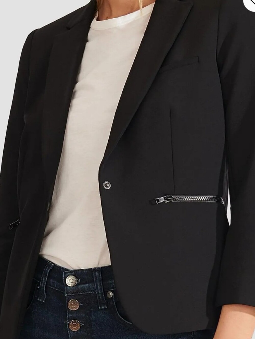 Veronica Beard Core Scuba Schoolboy Jacket In Black 0